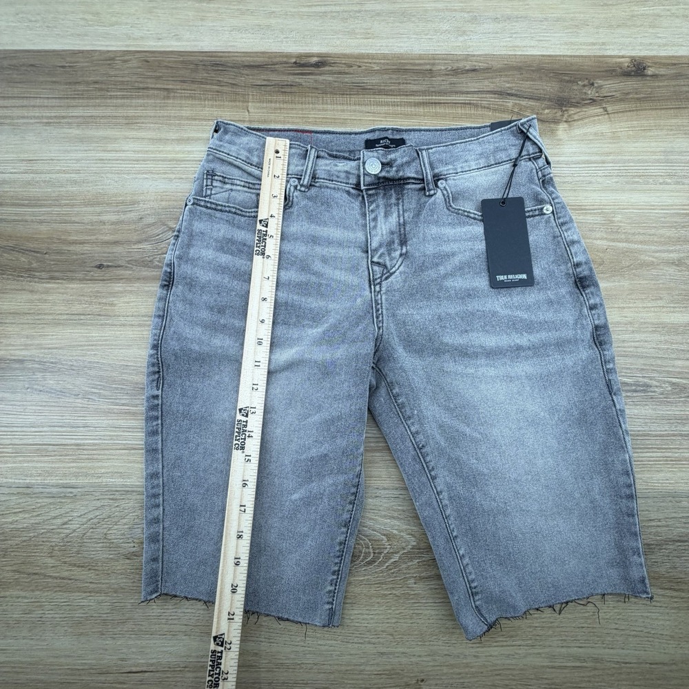 NWT Men's True Religion Ricky Straight Raw Hem Gray Cut Off Shorts Size 30 - Picture 9 of 9